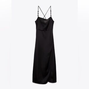 Zara satin dress with chain detail